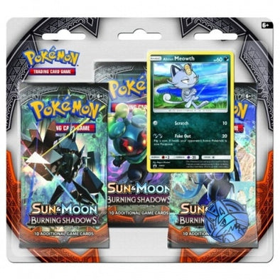 Pokemon - Burning Shadows 3 Pack Blister - Alolan Meowth available at 401 Games Canada