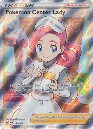 Pokemon Center Lady - 185/185 - Full Art Ultra Rare available at 401 Games Canada