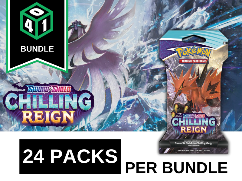 401 Games Canada - Pokemon - Chilling Reign - Sleeved Booster Pack - 24 Pack Bundle 401 Games Canada - Pokemon - Chilling Reign - Sleeved Booster Pack - 24 Pack Bundle