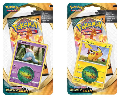 Pokemon - Darkness Ablaze - Checklane Blister - Pikachu & Hatenna Bundle available at 401 Games Canada