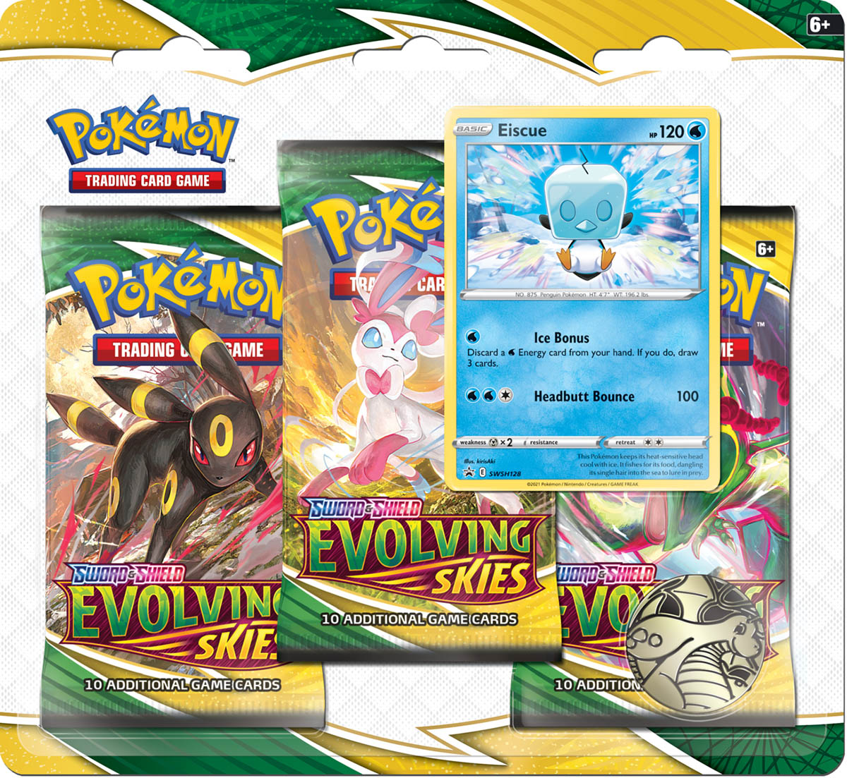 401 Games Canada - Pokemon - Evolving Skies - 3 Pack Blister - Eiscue 401 Games Canada - Pokemon - Evolving Skies - 3 Pack Blister - Eiscue