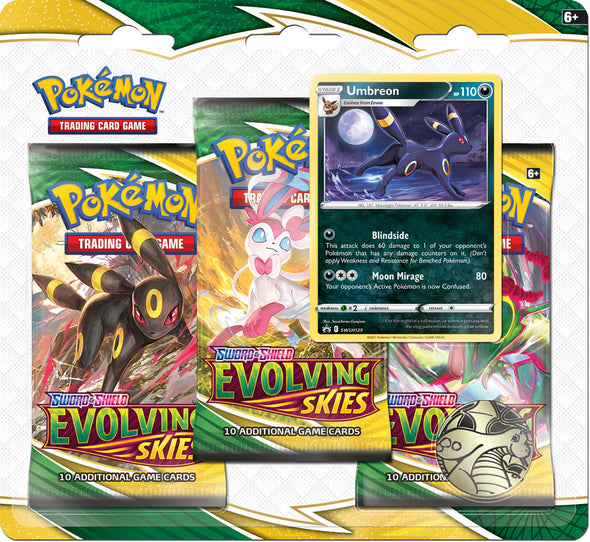 Pokemon - Evolving Skies - 3 Pack Blister - Umbreon available at 401 Games Canada