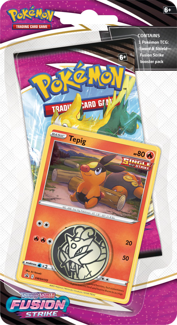 Pokemon - Fusion Strike - Checklane Blister - Tepig available at 401 Games Canada