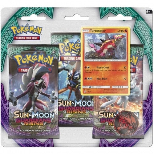 Pokemon - Guardians Rising 3-Pack Blister Turtonator Promo available at 401 Games Canada