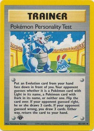 Pokemon Personality Test - 102/105 - Uncommon - 1st Edition available at 401 Games Canada