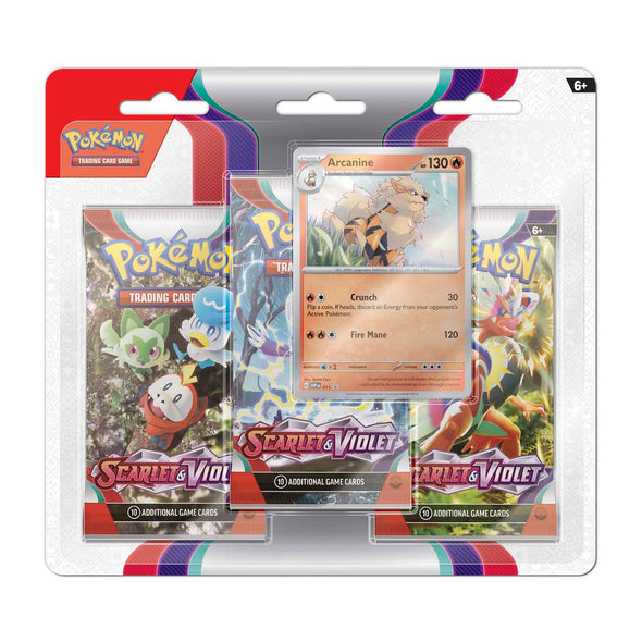 Pokemon - Scarlet and Violet - Base Set - 3 Pack Blister - Arcanine available at 401 Games Canada