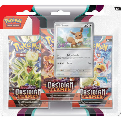 Pokemon - Scarlet and Violet - Obsidian Flames - 3 Pack Blister - Eevee available at 401 Games Canada