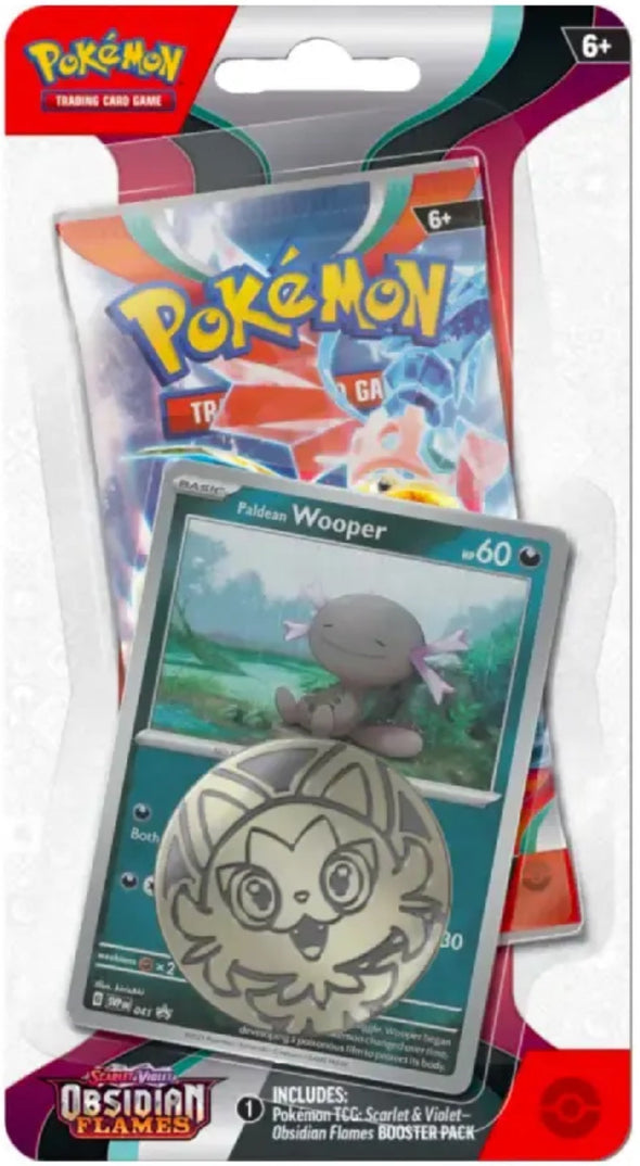 Pokemon - Scarlet and Violet - Obsidian Flames - Checklane Blister - Paldean Wooper available at 401 Games Canada