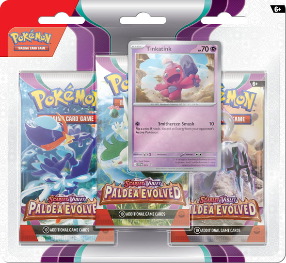 Pokemon - Scarlet and Violet - Paldea Evolved - 3 Pack Blister - Tinkatink available at 401 Games Canada