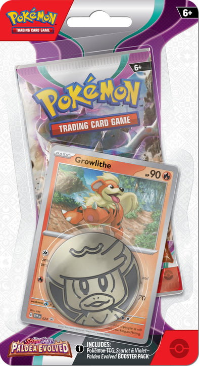 Pokemon - Scarlet and Violet - Paldea Evolved - Checklane Blister - Growlithe available at 401 Games Canada