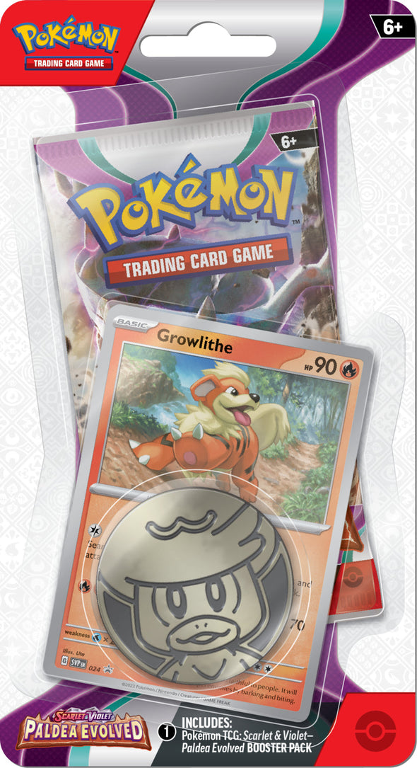 Pokemon - Scarlet and Violet - Paldea Evolved - Checklane Blister - Growlithe available at 401 Games Canada