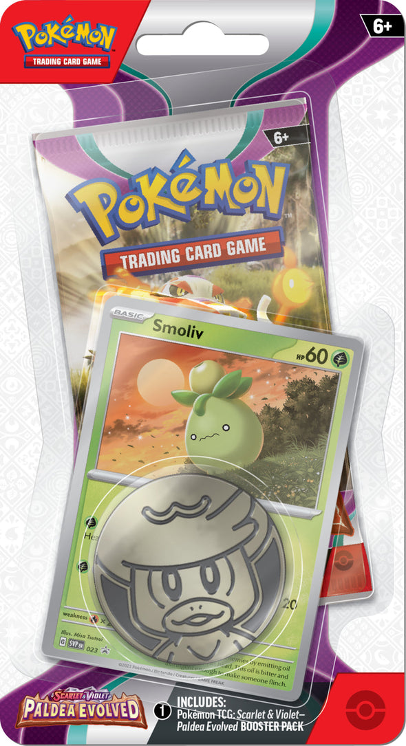 Pokemon - Scarlet and Violet - Paldea Evolved - Checklane Blister - Smoliv available at 401 Games Canada