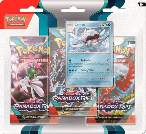 Pokemon - Scarlet and Violet - Paradox Rift - 3 Pack Blister - Cetitan available at 401 Games Canada