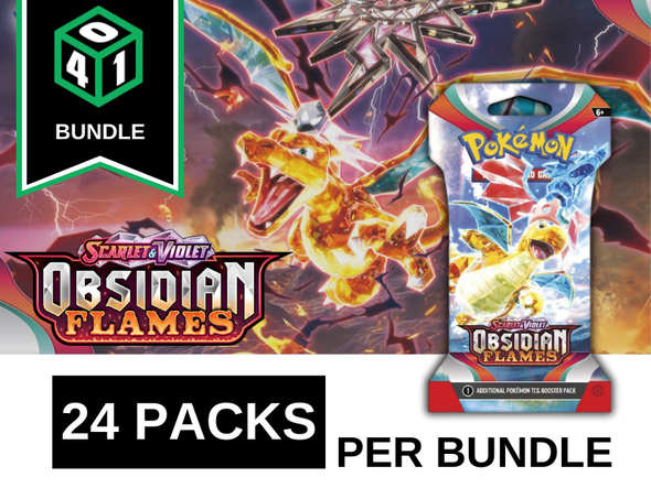 Pokemon - Scarlet and Violet - Obsidian Flames - Sleeved Booster Pack - 24 Pack Bundle