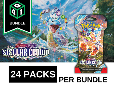 Pokemon - Scarlet and Violet - Stellar Crown - Sleeved Booster Pack - 24 Pack Bundle