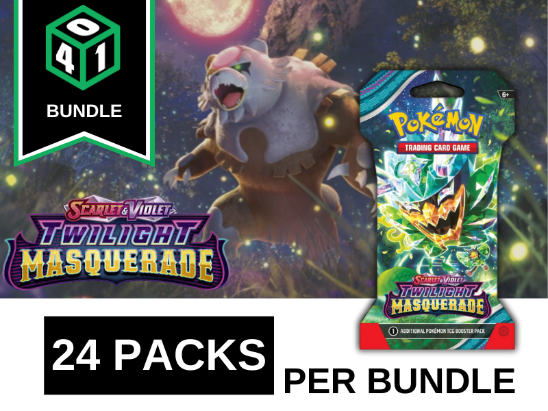 401 Games Canada - Pokemon - Scarlet and Violet - Twilight Masquerade - Sleeved Booster Pack - 24 Pack Bundle 401 Games Canada - Pokemon - Scarlet and Violet - Twilight Masquerade - Sleeved Booster Pack - 24 Pack Bundle