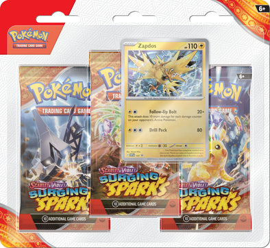 Pokemon - Scarlet and Violet - Surging Sparks - 3 Pack Blister - Zapdos