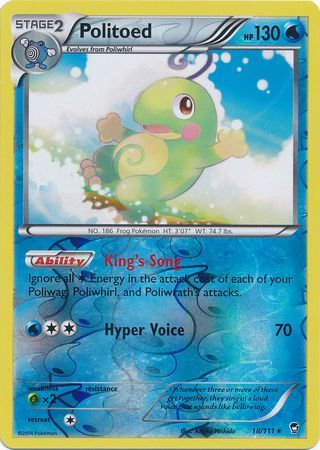 Politoed - 18/111 - Rare - Reverse Holo available at 401 Games Canada