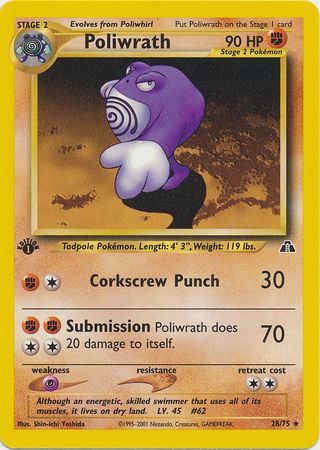 Poliwrath - 28/75 - Rare - 1st Edition available at 401 Games Canada