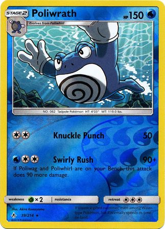 Poliwrath - 39/214 - Rare - Reverse Holo available at 401 Games Canada