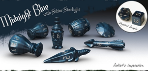 PolyHero Dice - Rogue Set: Midnight Blue (CLEARANCE) available at 401 Games Canada