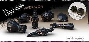 PolyHero Dice - Rogue Set: Nightshade (Clearance) available at 401 Games Canada