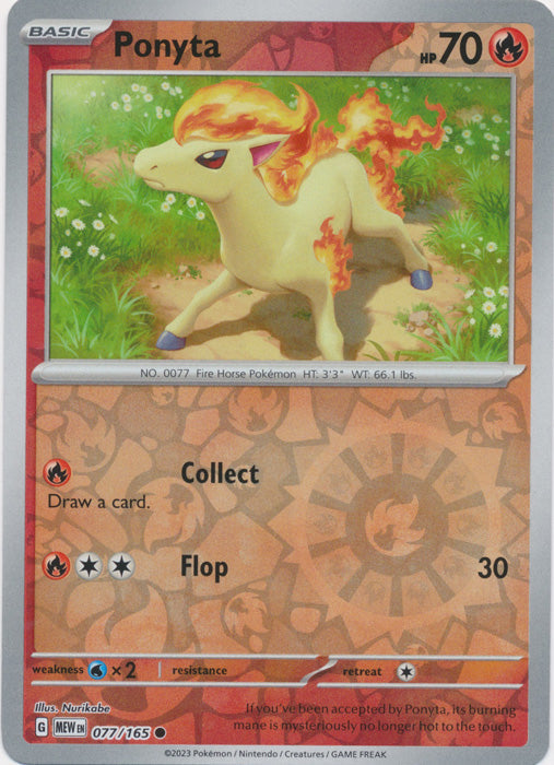 Ponyta - 077/165 - Common - Reverse Holo available at 401 Games Canada