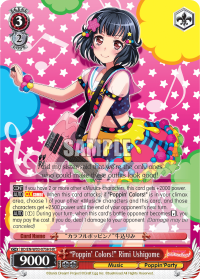 "Poppin' Colors!" Rimi Ushigome - BD/EN-W03-075H - High Rare available at 401 Games Canada