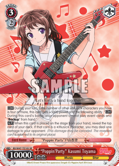 "Poppin'Party" Kasumi Toyama- BD/W47-TE10S - Super Rare available at 401 Games Canada