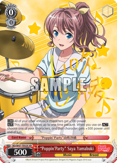 "Poppin'Party" Saya Yamabuki - BD-W47-TE02X - Extra Rare available at 401 Games Canada