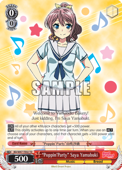 "Poppin'Party" Saya Yamabuki - BD/W47-TE02 - Trial Deck available at 401 Games Canada