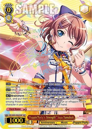 "Poppin'Party's Strength" Saya Yamabuki (SSP) - BD/W95-E062SSP - Super Special Rare available at 401 Games Canada