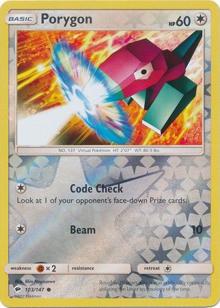 Porygon - 103/147 - Common - Reverse Holo available at 401 Games Canada