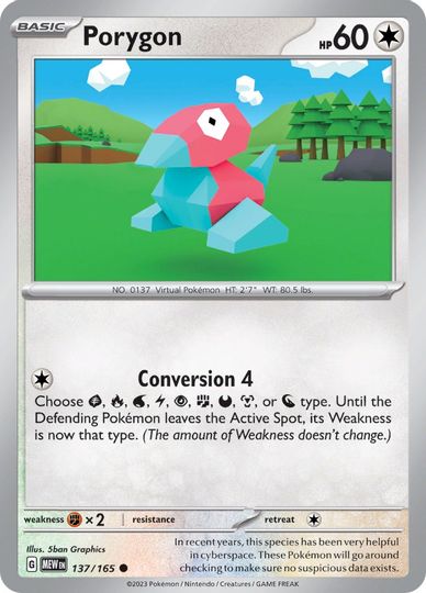 Porygon - 137/165 - Common available at 401 Games Canada