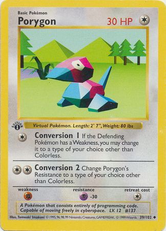 Porygon - 39/102 - Uncommon - 1st Edition available at 401 Games Canada