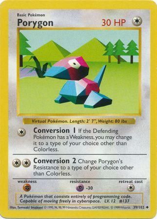 Porygon - 39/102 - Uncommon - Shadowless available at 401 Games Canada