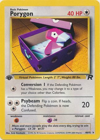 Porygon - 48/82 - Uncommon - 1st Edition available at 401 Games Canada