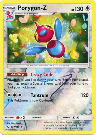 Porygon-Z - 157/214 - Holo Rare - Reverse Holo available at 401 Games Canada