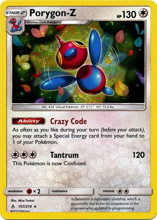 Porygon-Z - 157/214 - Holo Rare available at 401 Games Canada