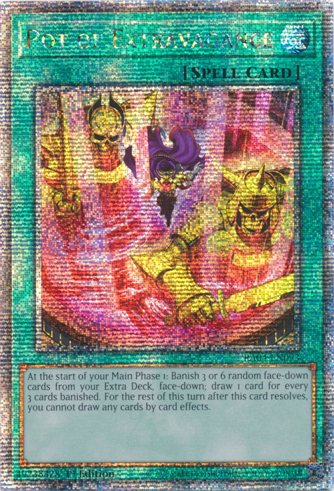 Pot of Extravagance (New Art) - RA04-EN093 - Quarter Century Secret Rare - 1st Edition