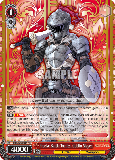 Precise Battle Tactics, Goblin Slayer - GBS/S63-E029 - Double Rare available at 401 Games Canada