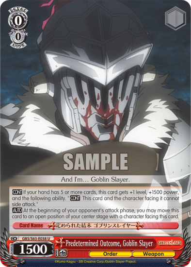 Predetermined Outcome, Goblin Slayer - GBS/S63-E038 - Uncommon available at 401 Games Canada