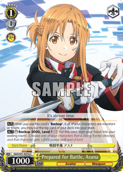 Prepared for Battle, Asuna - SAO/S51-E016 - Common available at 401 Games Canada