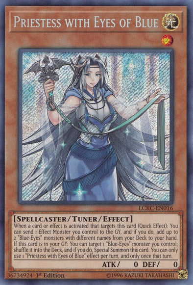 Priestess with Eyes of Blue - LCKC-EN016 - Secret Rare - 1st Edition available at 401 Games Canada