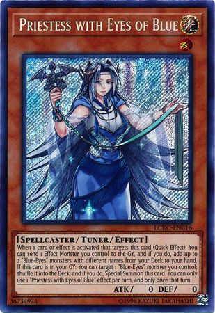 Priestess with Eyes of Blue - LCKC-EN016 - Secret Rare - Unlimited available at 401 Games Canada