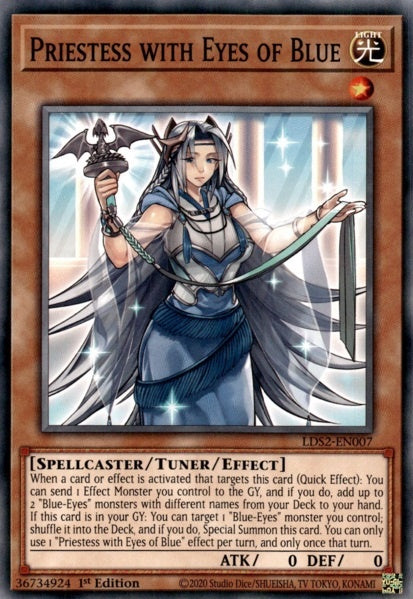 Priestess with Eyes of Blue - LDS2-EN007 - Common - 1st Edition available at 401 Games Canada