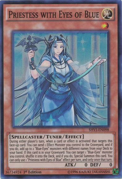 Priestess with Eyes of Blue - SHVI-EN098 - Super Rare - 1st Edition available at 401 Games Canada