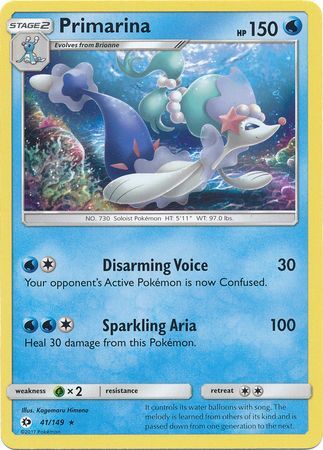 Primarina - 41/149 - Rare available at 401 Games Canada