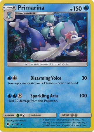 Primarina - 41/149 - Shattered Holo Rare - Theme Deck Exclusive available at 401 Games Canada