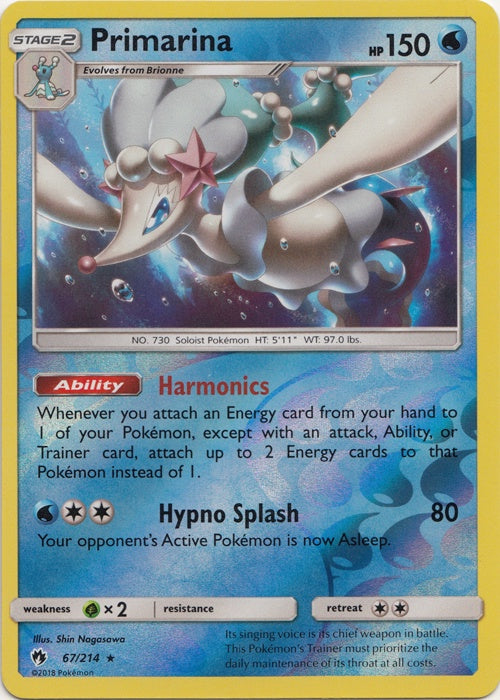 Primarina - 67/214 - Rare - Reverse Holo available at 401 Games Canada